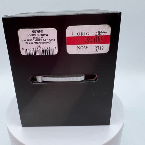 Inc International Concepts Men's Blue & White Striped Denim Strap Watch 42mm - Picture 6 of 6